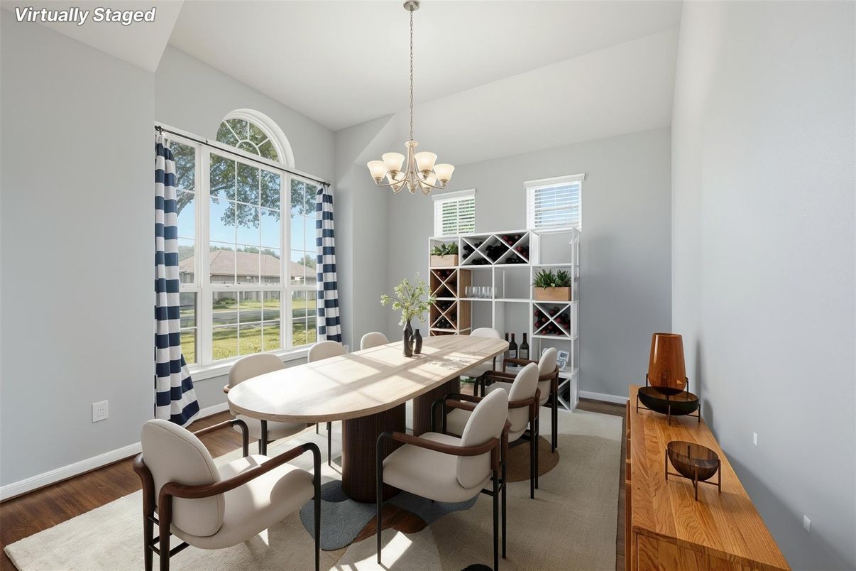 Chandelier, Dining room, Interior, Wood Texture Flooring