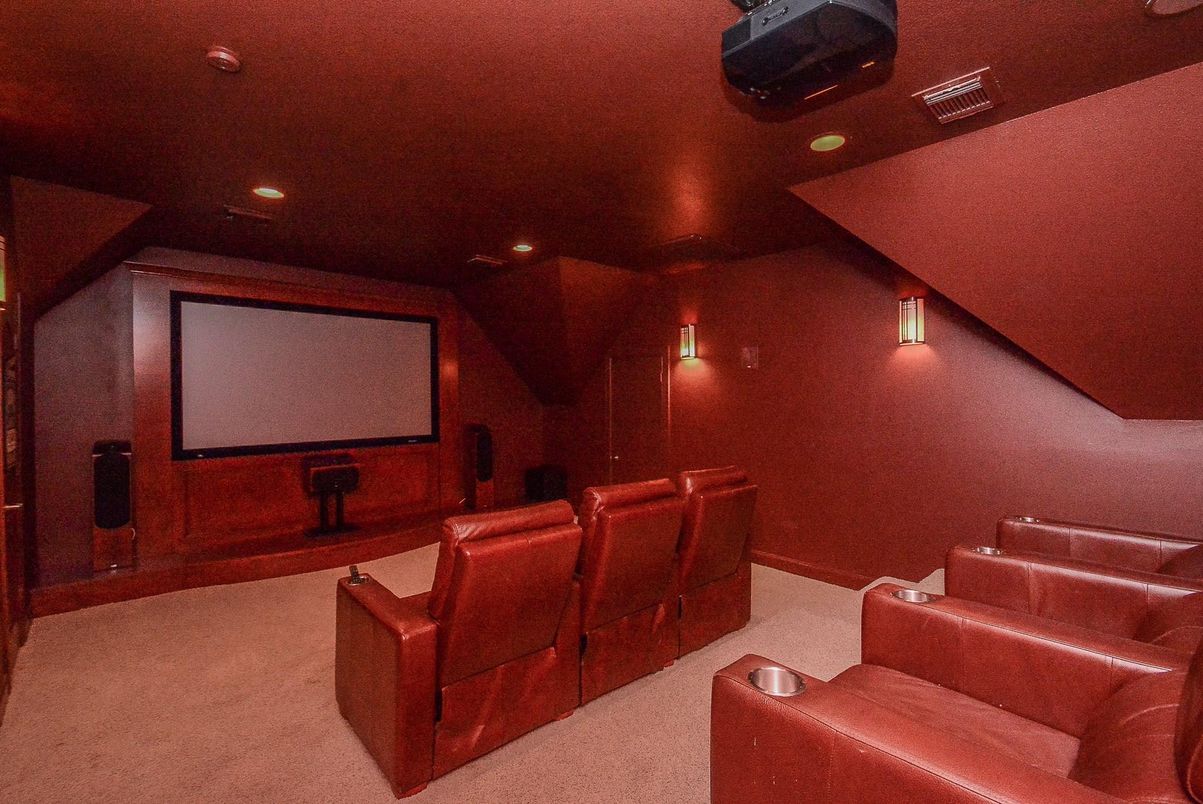 Home Theatre Room, Interior, Projection Screen, Recessed Lighting, Theatre Room