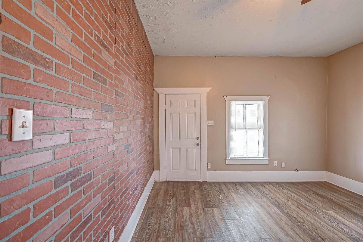 Empty room, Interior, Stone Walls, Wood Texture Flooring