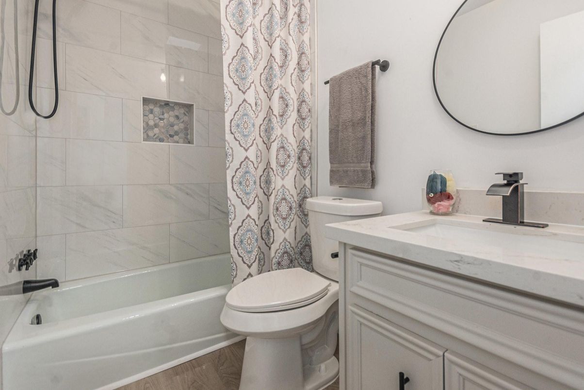 Bathroom, Interior, Marble Walls, Wood Texture Flooring