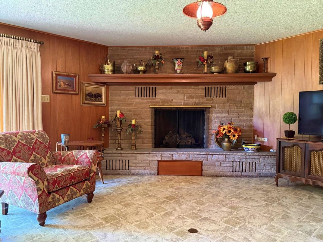 Fireplace, Interior, Stone Walls, Wooden Walls