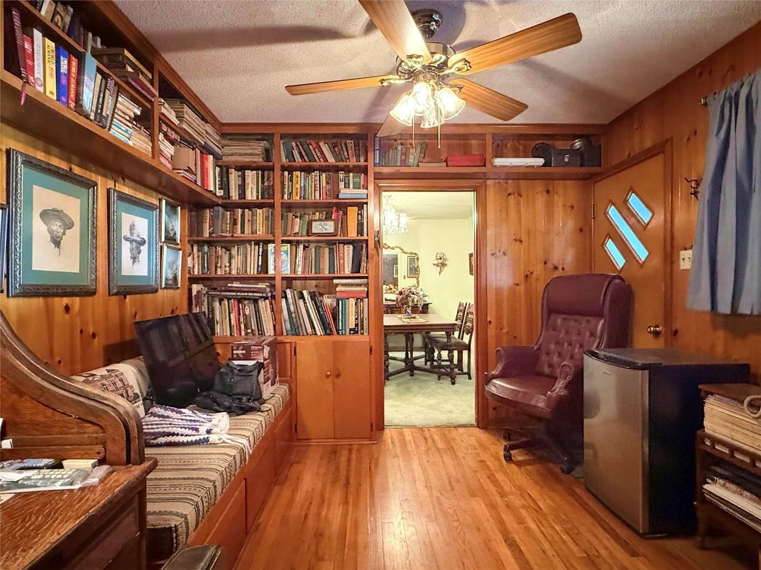 Home Office, Interior, Wood Texture Flooring, Wooden Walls