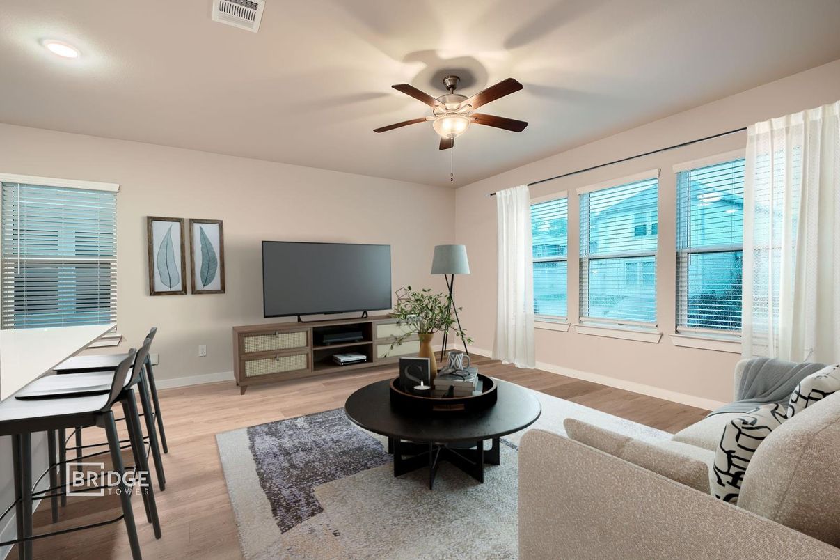 Interior, Living room, Recessed Lighting, Water, Wood Texture Flooring