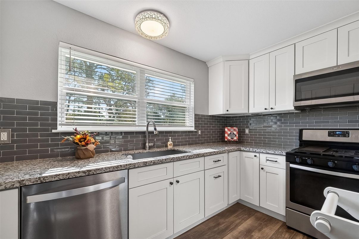 Interior, Kitchen, Stainless Steel Appliances, Wood Texture Flooring