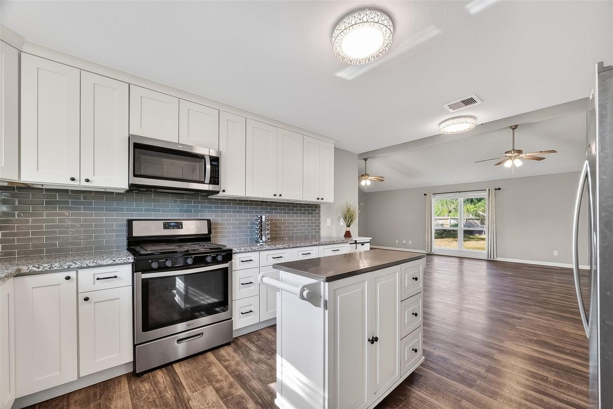 Interior, Kitchen, Stainless Steel Appliances, Wood Texture Flooring