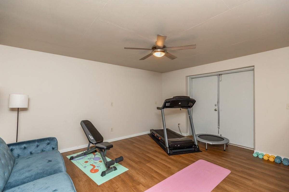 Fitness Equipment, Interior, Wood Texture Flooring