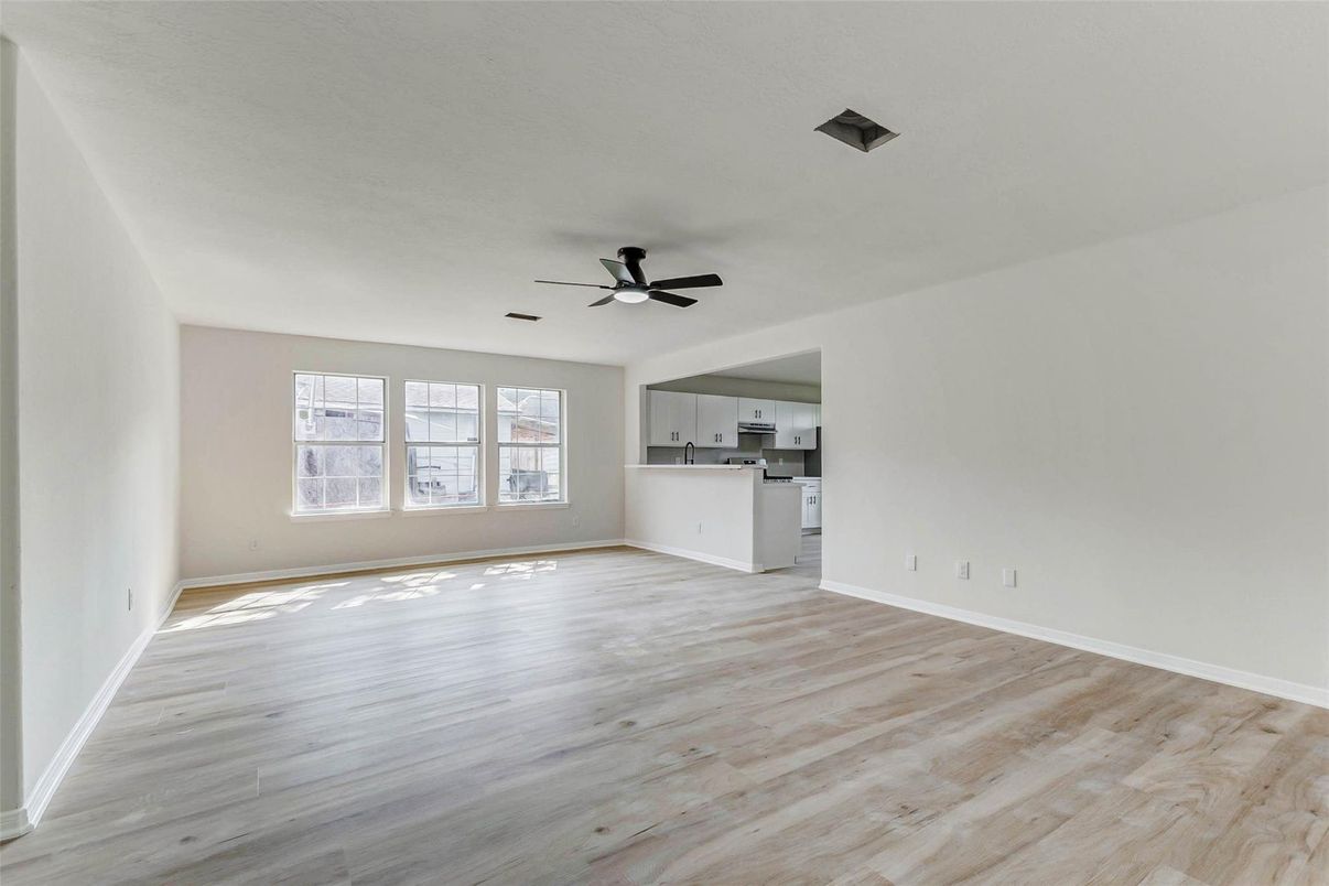 Empty room, Interior, Kitchen, Wood Texture Flooring