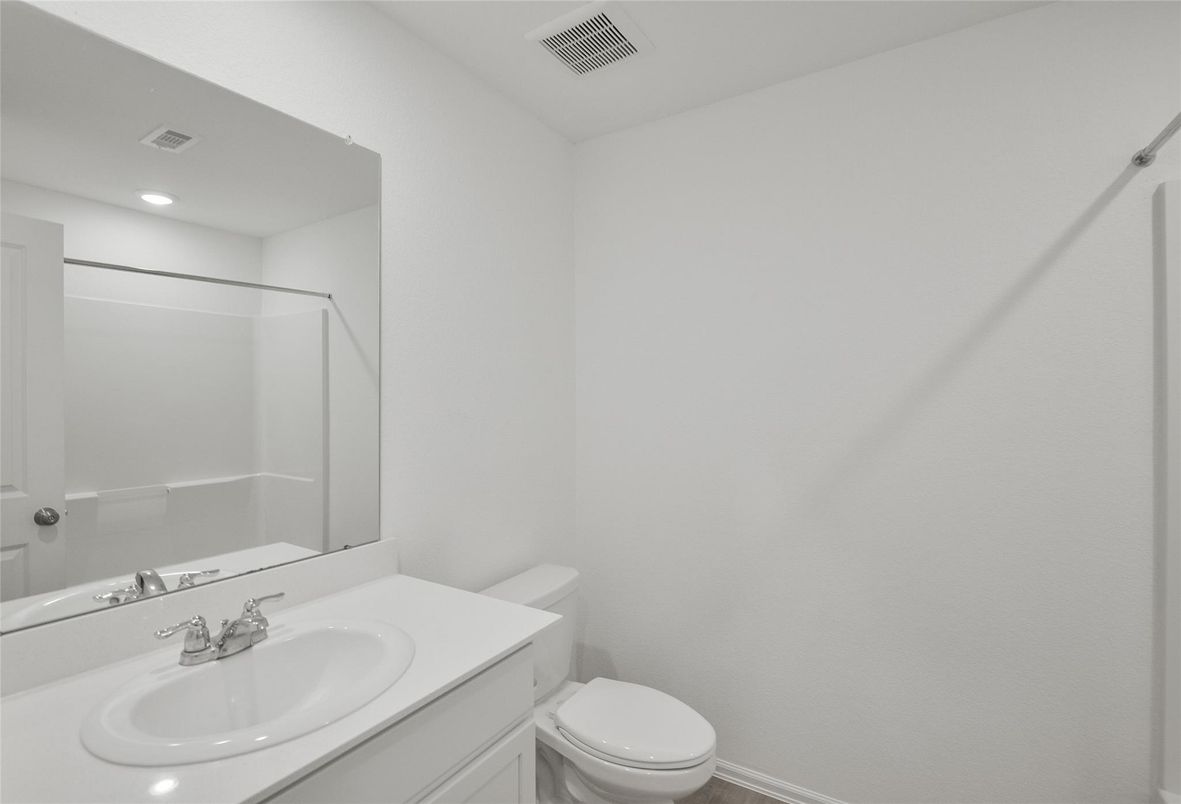 Bathroom, Interior, Recessed Lighting, Wood Texture Flooring