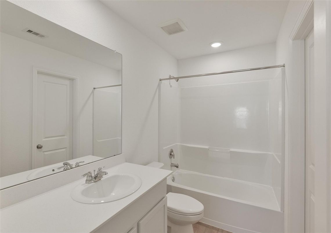 Bathroom, Interior, Recessed Lighting, Wood Texture Flooring