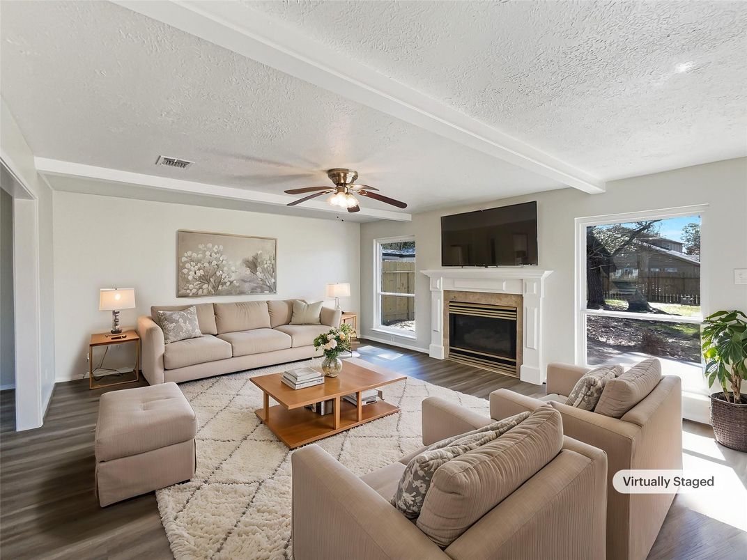 Fireplace, Interior, Living room, Wood Texture Flooring