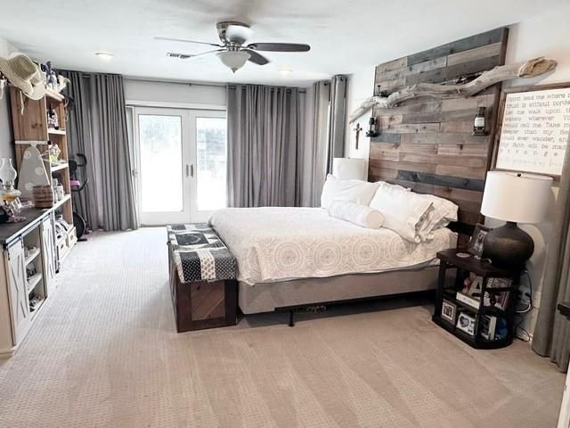 Bedroom, Interior, Recessed Lighting, Wooden Walls