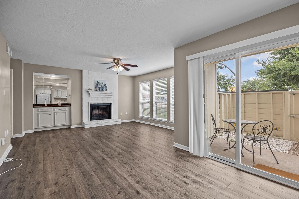 Empty room, Fireplace, Interior, Wood Texture Flooring