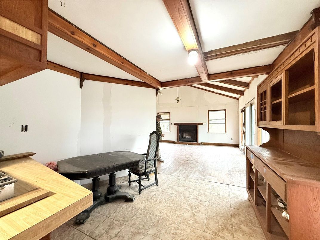 Fireplace, Interior, Wooden Beams