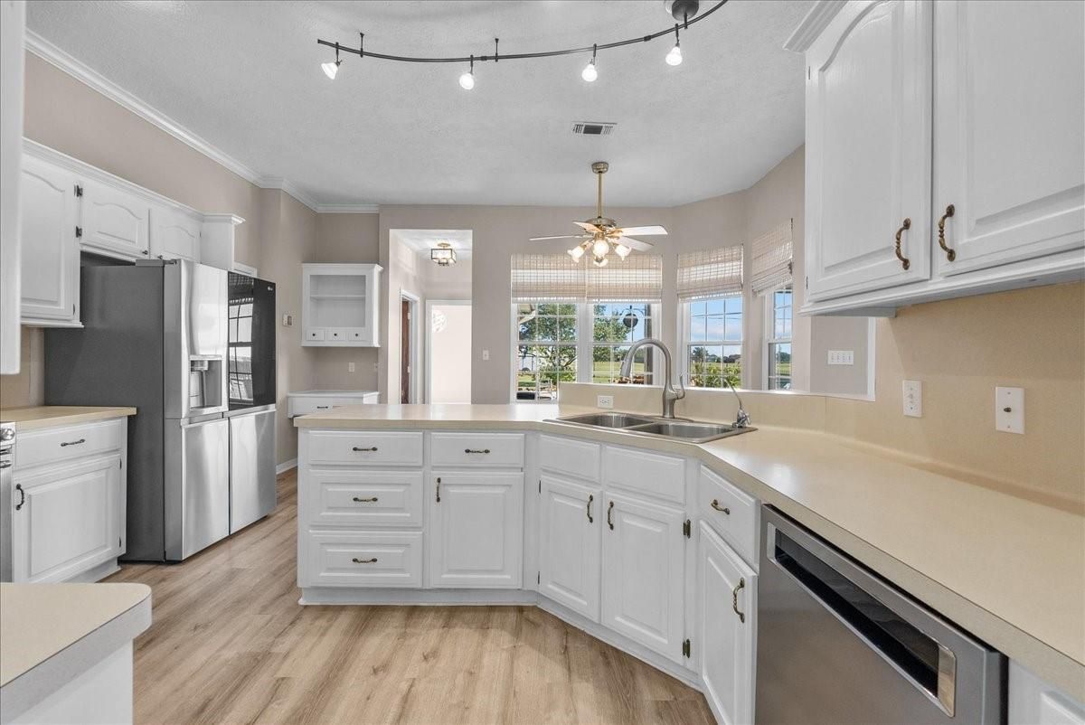 Interior, Kitchen, Stainless Steel Appliances, Wood Texture Flooring