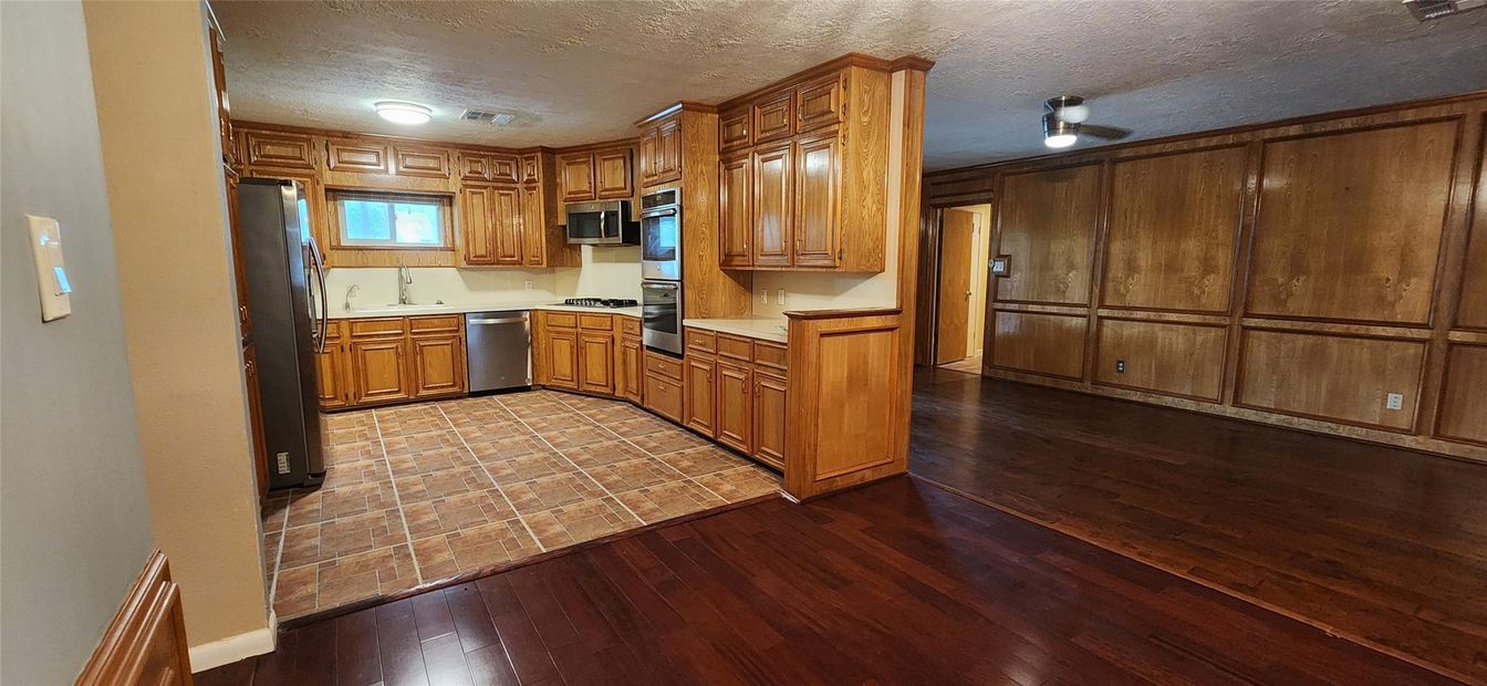 Interior, Kitchen, Wood Texture Flooring