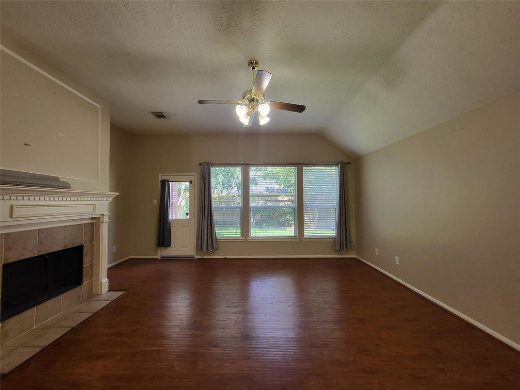 Empty room, Fireplace, Interior, Wood Texture Flooring