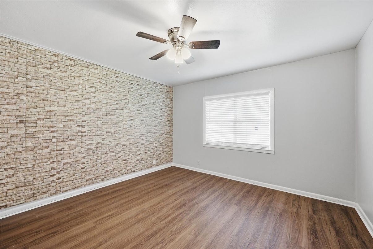 Empty room, Interior, Stone Walls, Wood Texture Flooring