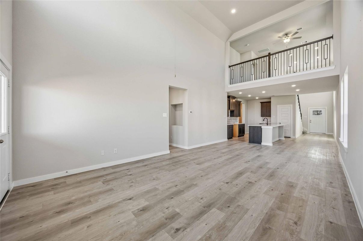 Interior, Kitchen, Recessed Lighting, Wood Texture Flooring