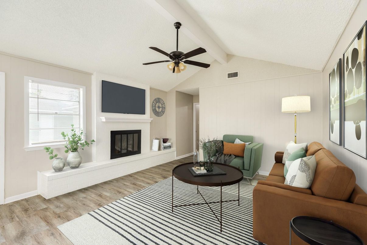 Fireplace, Interior, Living room, Wood Texture Flooring