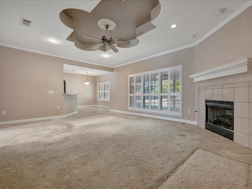 Empty room, Fireplace, Interior, Pendant Lights, Recessed Lighting