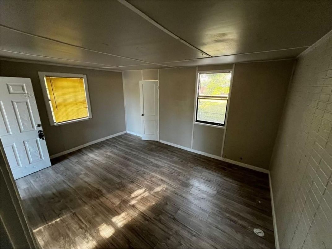 Empty room, Interior, Stone Walls, Wood Texture Flooring