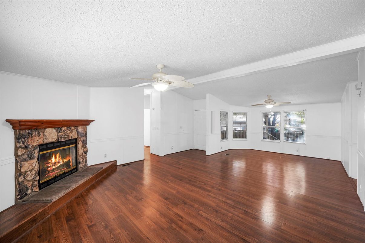 Empty room, Fireplace, Interior, Wood Texture Flooring