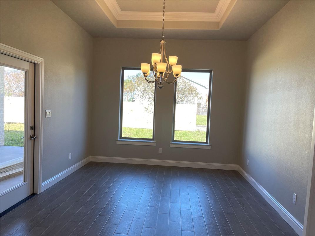 Chandelier, Empty room, Interior, Wood Texture Flooring