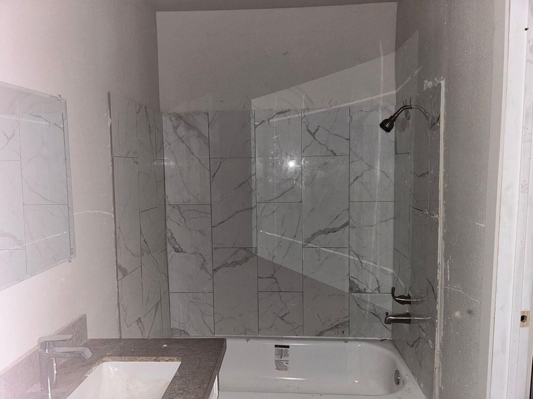 Bathroom, Glass Shower, Interior, Marble Walls