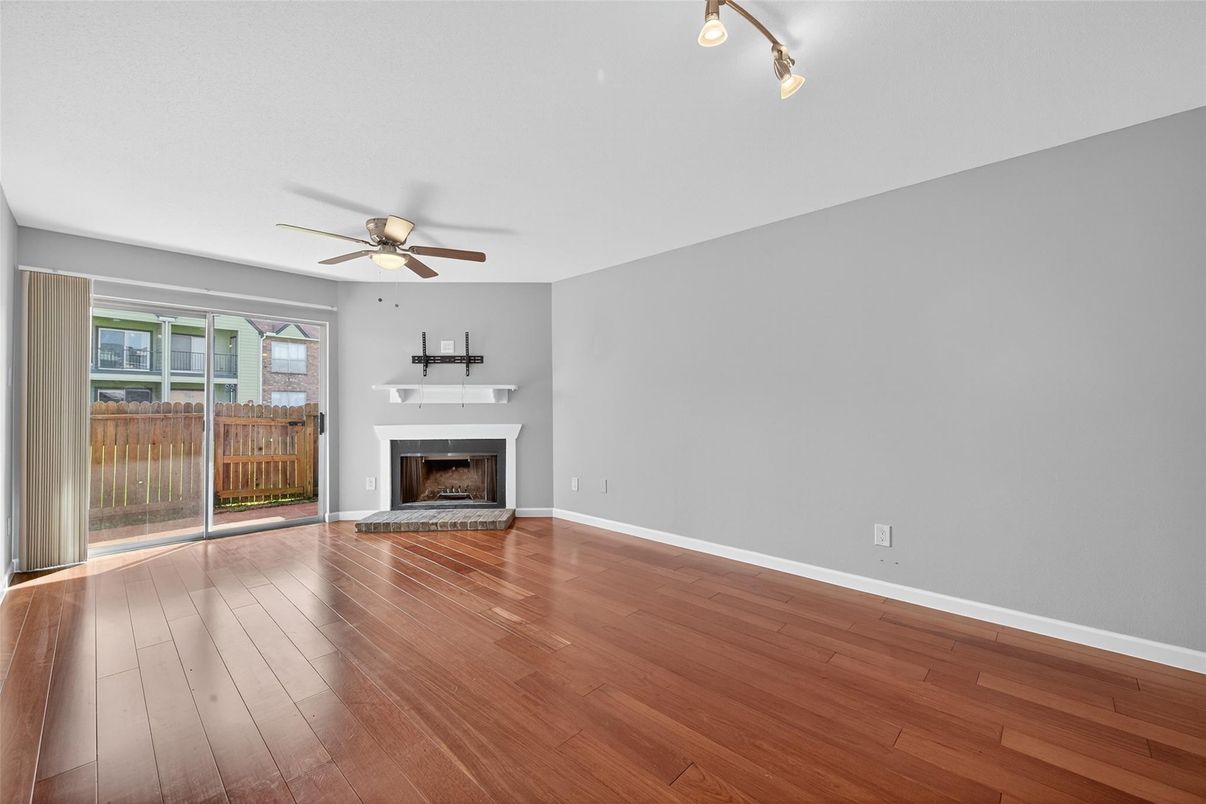 Empty room, Fireplace, Interior, Wood Texture Flooring