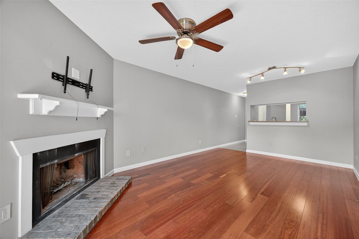 Empty room, Fireplace, Interior, Wood Texture Flooring