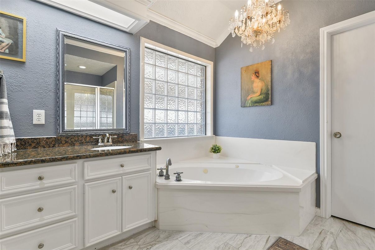 Bathroom, Chandelier, Interior, Marble