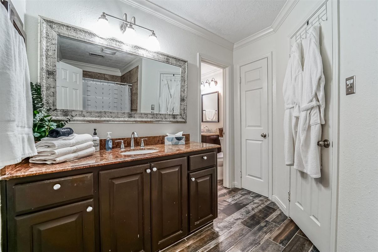 Bathroom, Interior, Wood Texture Flooring