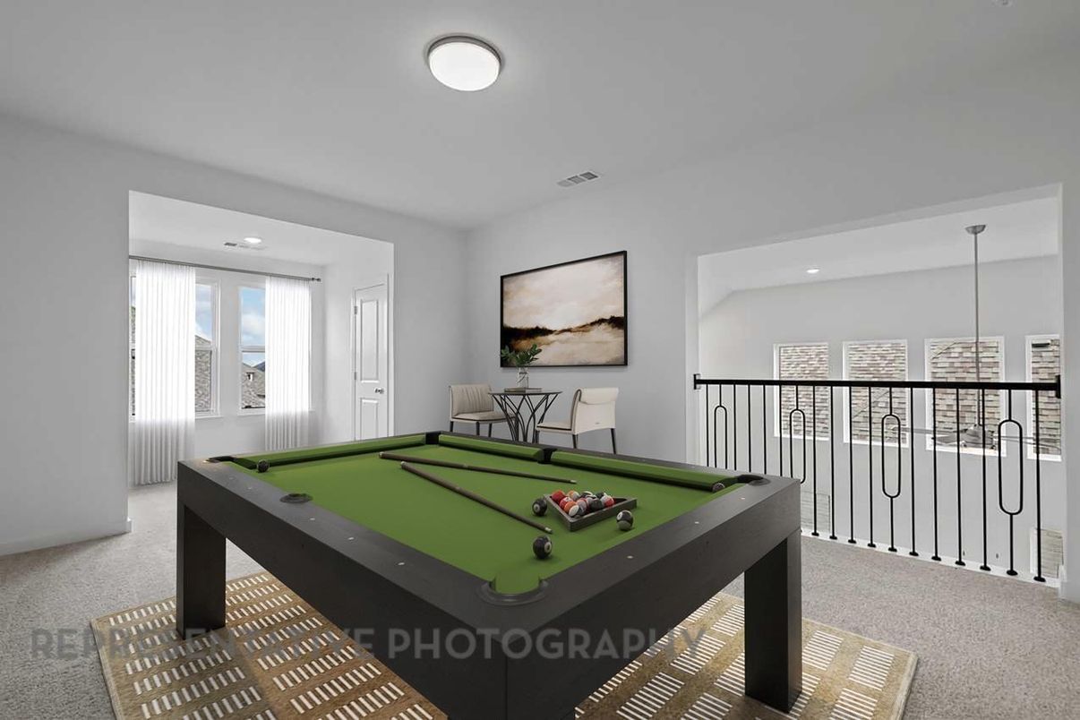 Billiard Table, Game Room, Interior, Recessed Lighting