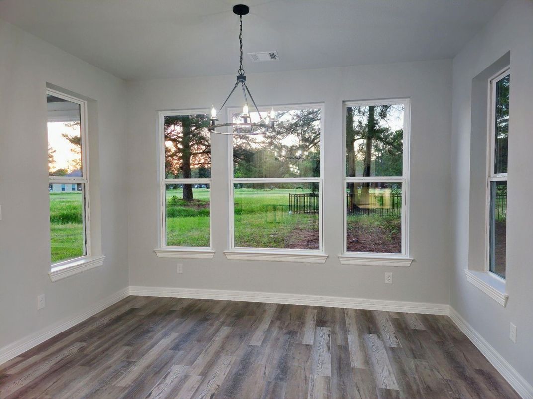 Empty room, Interior, Pendant Lights, Wood Texture Flooring
