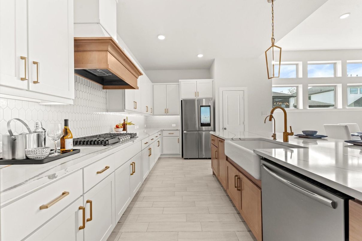 Interior, Kitchen, Pendant Lights, Recessed Lighting, Stainless Steel Appliances