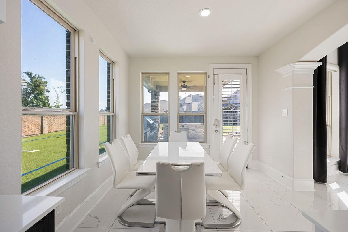 Dining room, Interior, Marble, Recessed Lighting