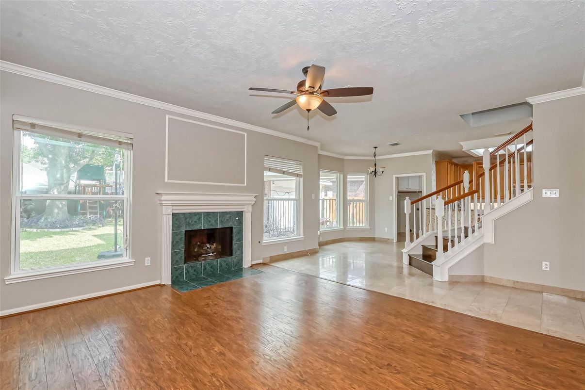 Empty room, Fireplace, Interior, Wood Texture Flooring