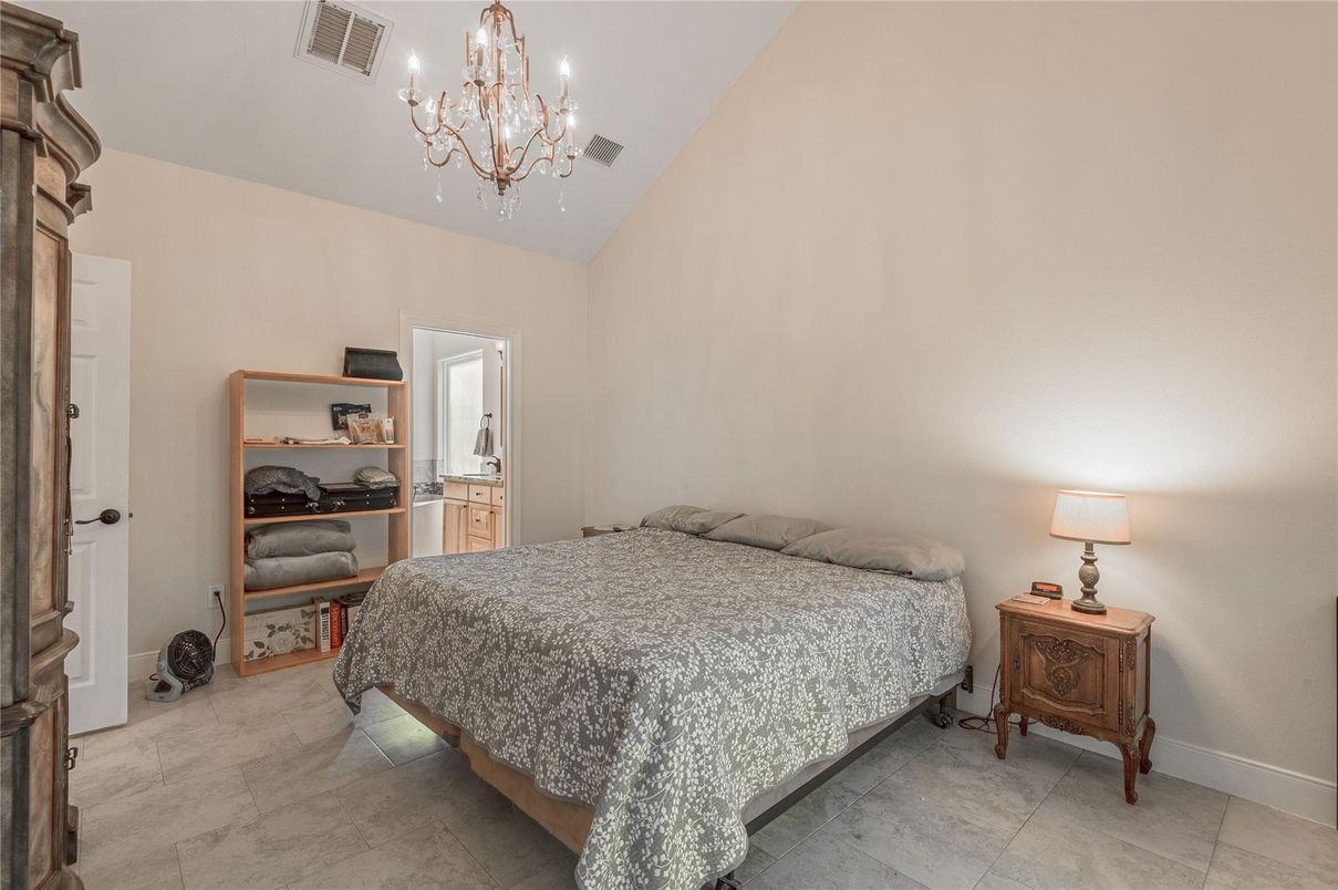 Bedroom, Chandelier, Interior