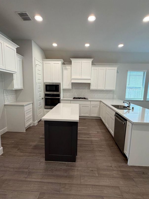 Interior, Kitchen, Recessed Lighting, Wood Texture Flooring