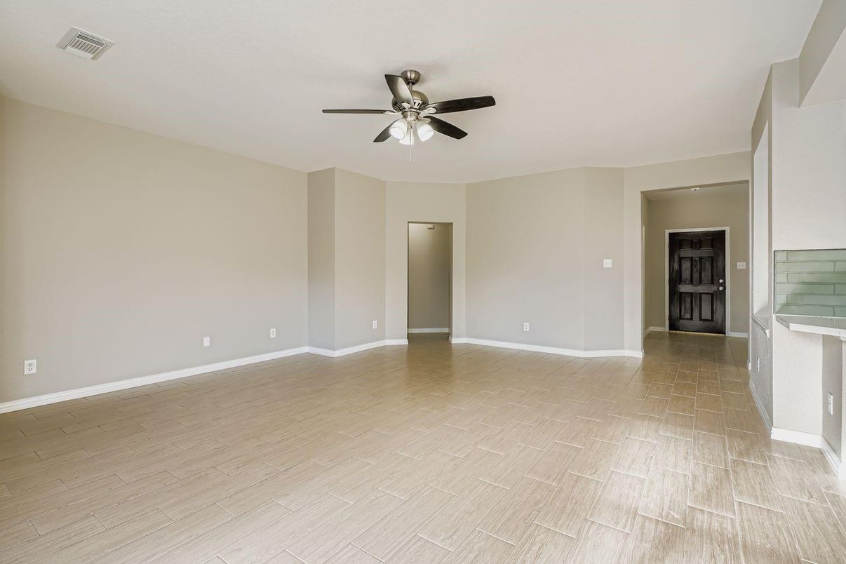 Empty room, Fireplace, Interior, Wood Texture Flooring