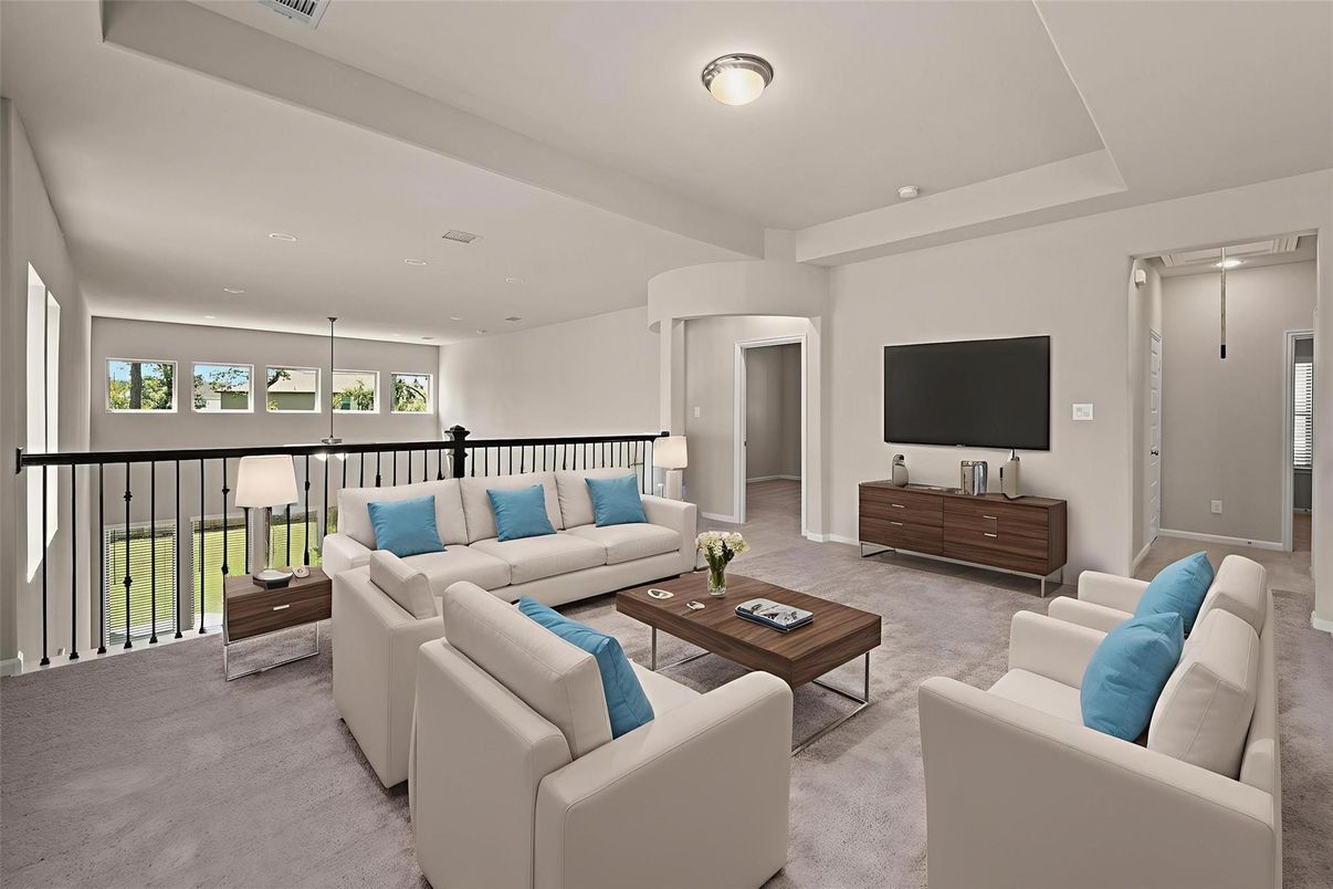 Interior, Living room, Recessed Lighting