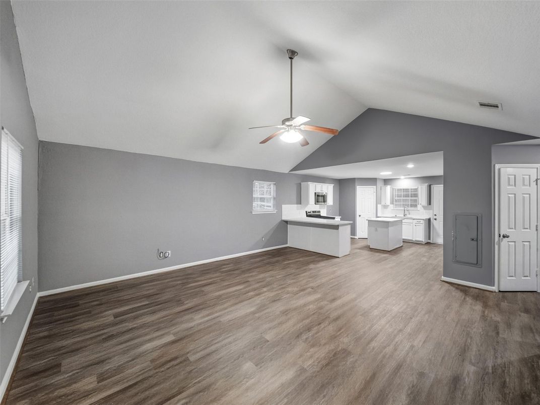 Interior, Kitchen, Recessed Lighting, Wood Texture Flooring