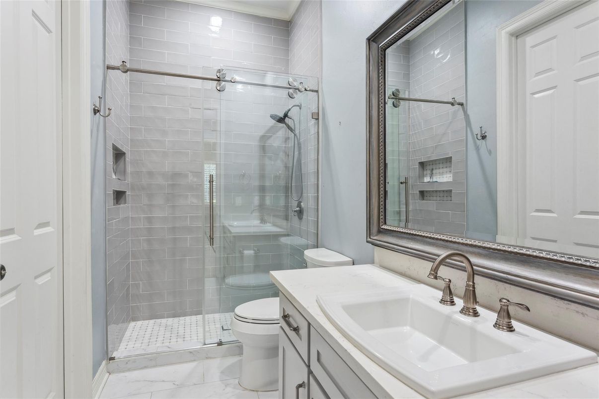 Bathroom, Glass Shower, Interior, Marble