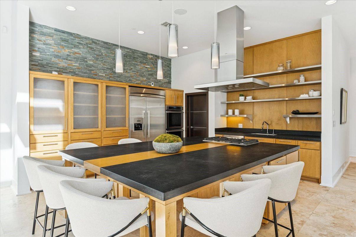 Interior, Kitchen, Pendant Lights, Recessed Lighting, Stainless Steel Appliances