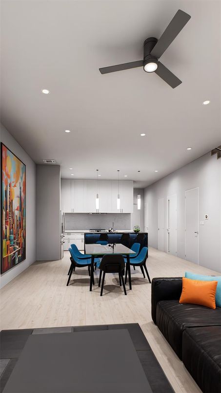 Dining room, Interior, Kitchen, Pendant Lights, Recessed Lighting