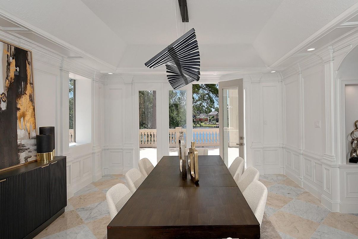 Dining room, Interior, Recessed Lighting, Water