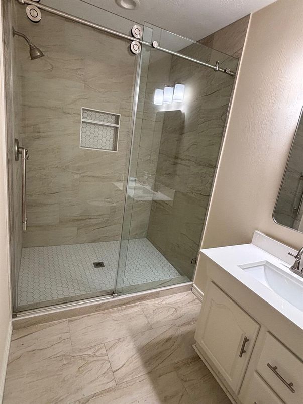 Bathroom, Glass Shower, Interior, Marble, Marble Walls