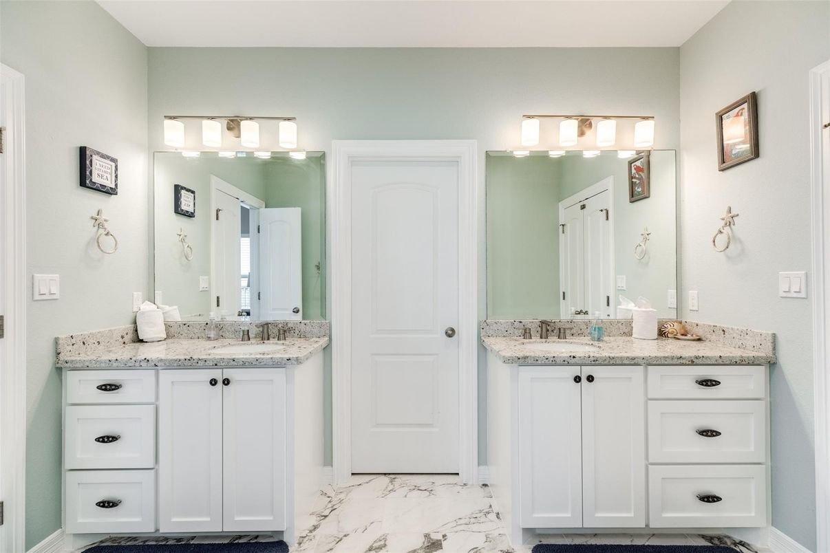Bathroom, Dual Sink Vanities, Interior, Marble