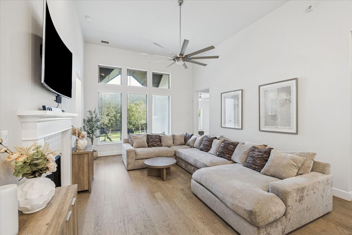 Fireplace, Interior, Living room, Wood Texture Flooring