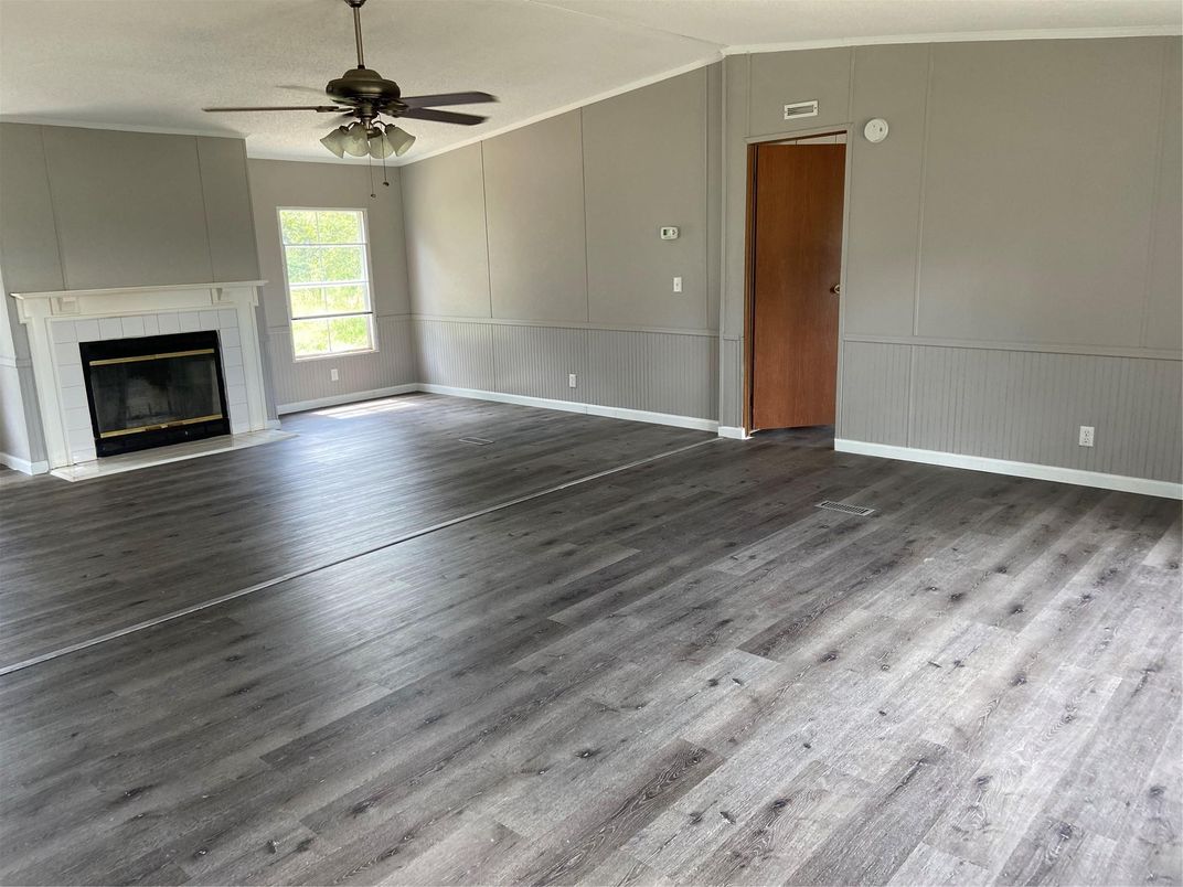 Empty room, Fireplace, Interior, Wood Texture Flooring